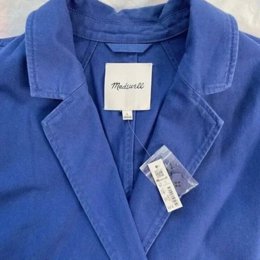 Madewell Crossover Chino Blazer Bluestone Size Large NWT - Picture 3 of 7